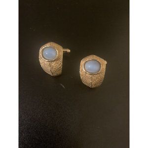 Vintage Gold Tone & Moon Stone Cufflinks
